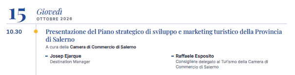 Presentazione del Piano strategico di sviluppo e marketing turistico della Provincia di Salerno