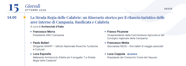 La Strada Regia delle Calabrie: un itinerario storico per il rilancio turistico delle aree interne di Campania, Basilicata e Calabria