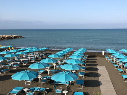 OMBRELLONE PORTOFINO CON BORDINO E SOFFIETTO SEMPLICE